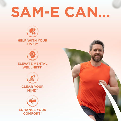 Bioactive SAM-e 400mg - High Strength SAM-e Supplement with Biologically Active S,S Form for Joint Liver and Mood Support - Vegan Non-GMO Preservative Free - Made in the US