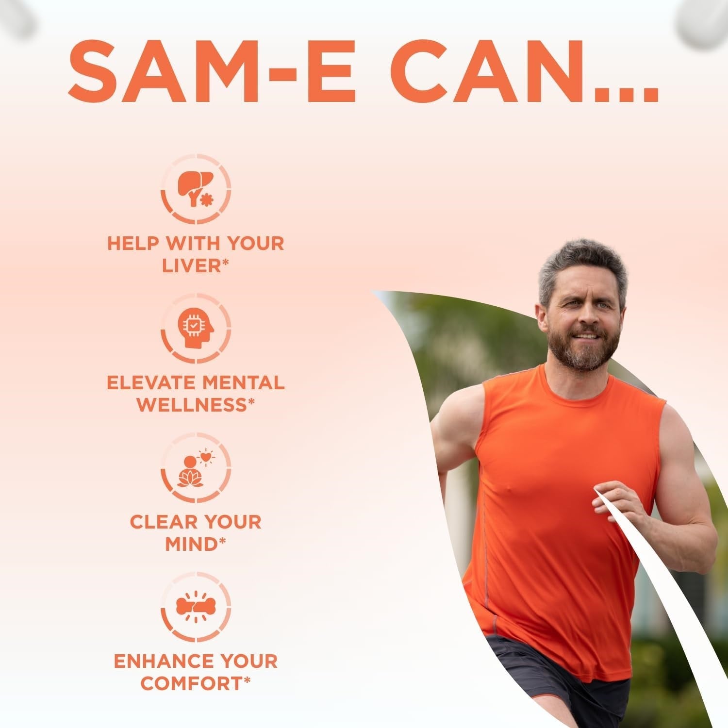 Bioactive SAM-e 500mg - High Strength SAM-e Supplement with Biologically Active S,S Form for Joint Liver and Mood Support - Vegan Non-GMO Preservative Free - Made in the US