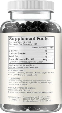 Algae Based Astaxanthin Supplement - Rapid Release Astaxanthin 10mg Non-GMO Super Potent Antioxidant and Carotenoid for Skin Immunity and Eye Health Support - Made in a cGMP US Lab (6 Month Supply)
