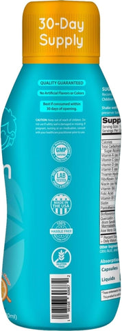 Sugar Free Liquid Multivitamin for Kids - High Absorption Kids Liquid Multivitamin with Vitamins A C D E & B Complex Plus Quercetin Immune Support Complex - 3rd Party Tested - Orange Flavor (1 Month)