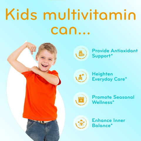 Sugar Free Liquid Multivitamin for Kids - High Absorption Kids Liquid Multivitamin with Vitamins A C D E & B Complex Plus Quercetin Immune Support Complex - 3rd Party Tested - Orange Flavor (1 Month)
