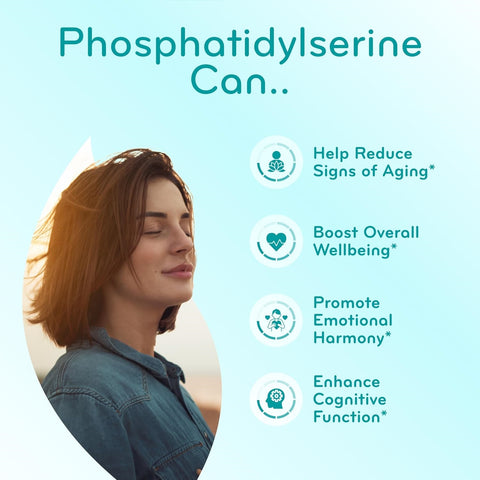 Phosphatidylserine Nootropics Brain Support Supplement - Advanced Memory Supplement for Brain Function Support with DMAE Gotu Kola and Ginkgo Biloba - Non-GMO Vegan & Made in The US (60+ Servings)