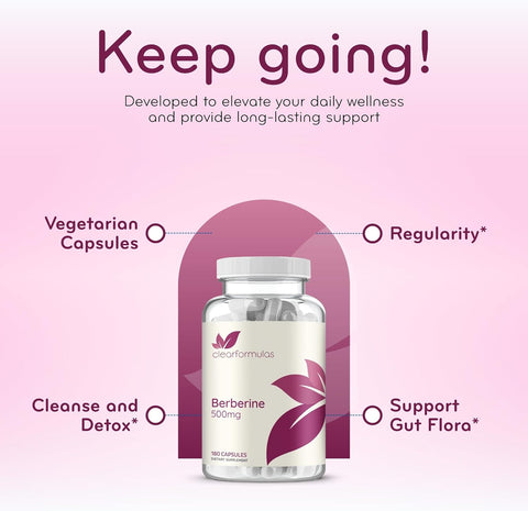 Berberine Supplement 500mg - Lab Tested Berberine 500mg Value Size - Vegan Non-GMO Made in The US & Gluten Free (6 Months Supply)