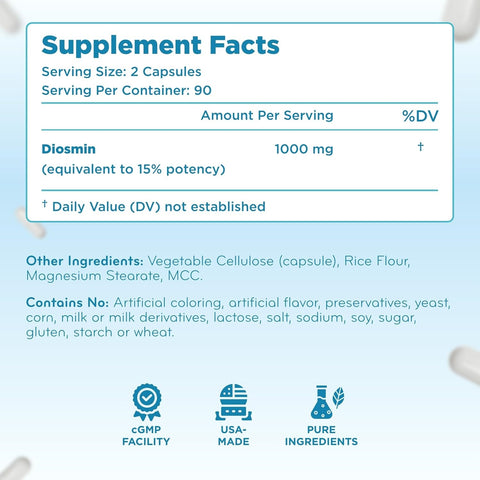 Clear Formulas Diosmin 500mg 180 capsules