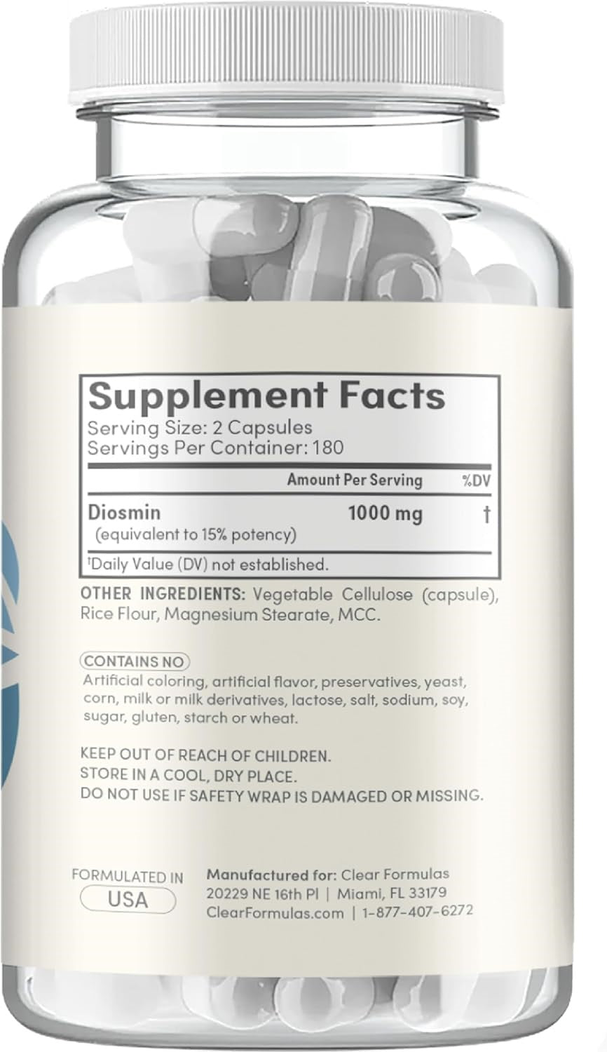 Clear Formulas Diosmin 500mg 180 capsules