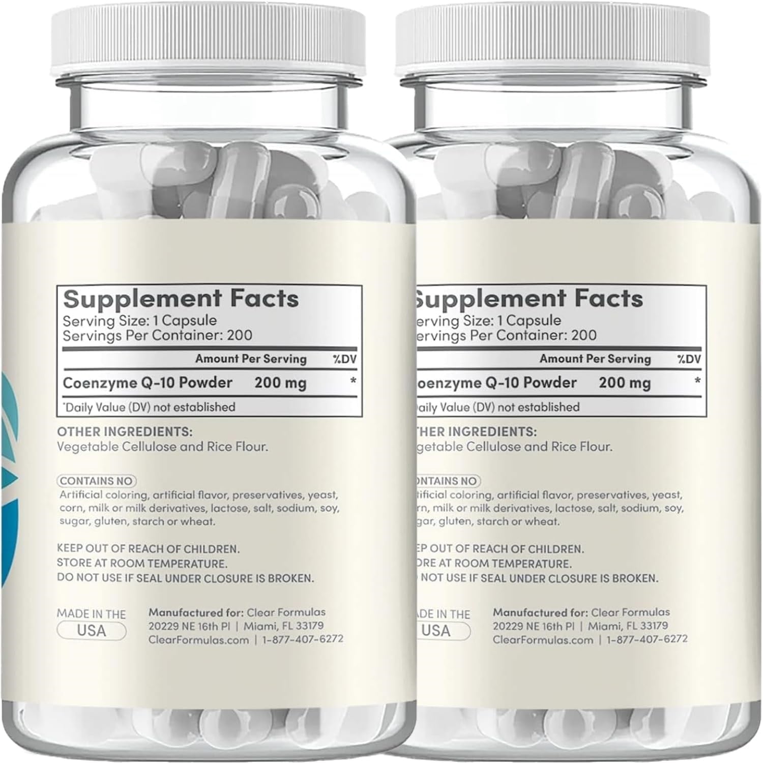 Quick Absorption CoQ10 200mg - Coenzyme Q10 200mg Potent Antioxidant for Heart Energy and Aging Support - High Stability CoQ10 Ubiquinone Capsules - Made in a cGMP US Lab (400 Servings)