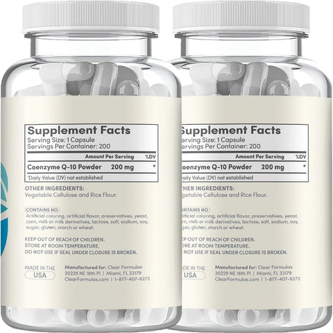 Quick Absorption CoQ10 200mg - Coenzyme Q10 200mg Potent Antioxidant for Heart Energy and Aging Support - High Stability CoQ10 Ubiquinone Capsules - Made in a cGMP US Lab (400 Servings)
