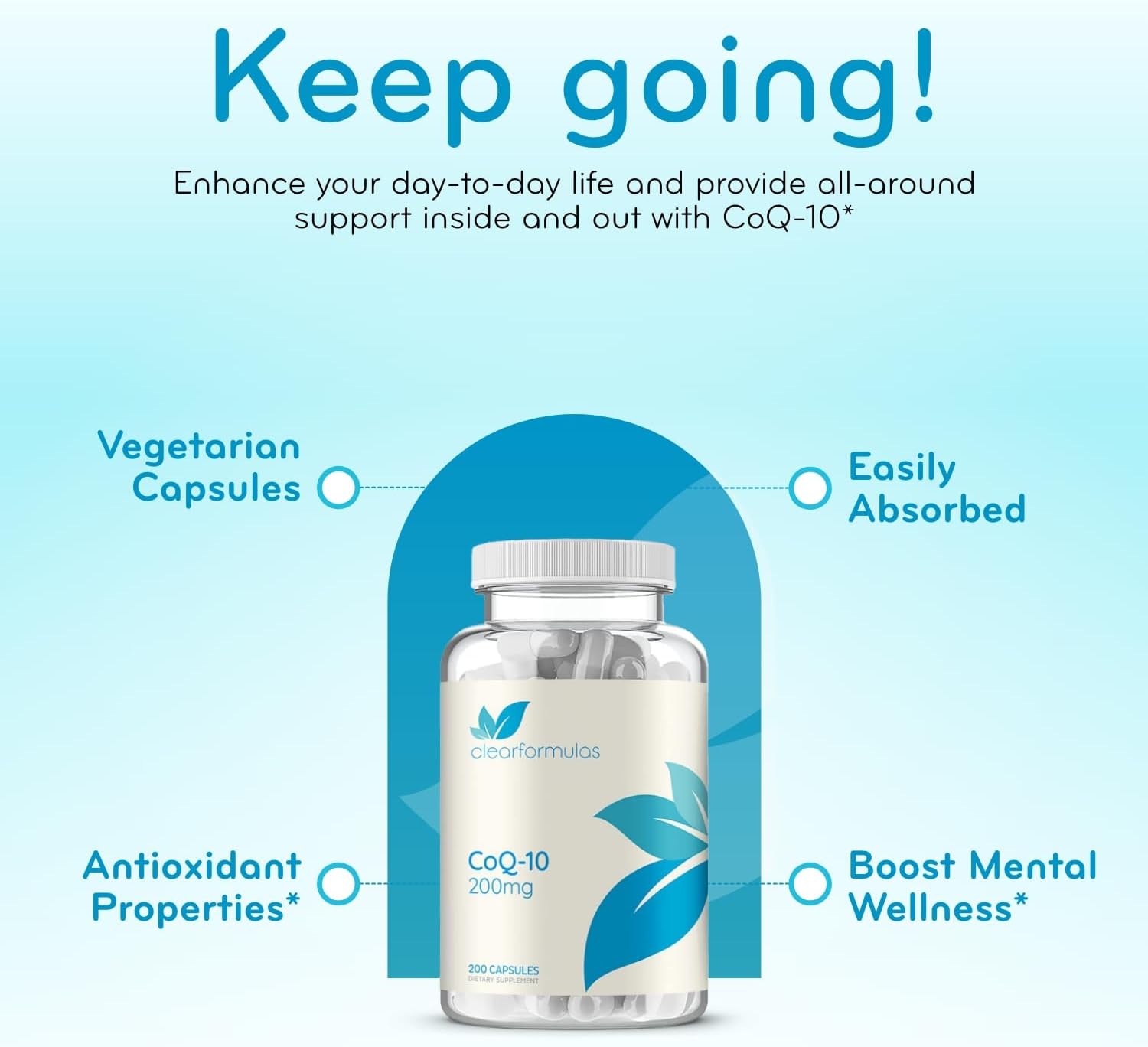 Quick Absorption CoQ10 200mg - Coenzyme Q10 200mg Potent Antioxidant for Heart Energy and Aging Support - High Stability CoQ10 Ubiquinone Capsules - Made in a cGMP US Lab (400 Servings)