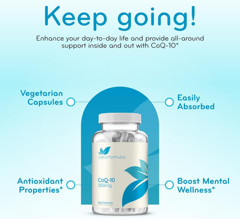 Quick Absorption CoQ10 200mg - Coenzyme Q10 200mg Potent Antioxidant for Heart Energy and Aging Support - High Stability CoQ10 Ubiquinone Capsules - Made in a cGMP US Lab (400 Servings)