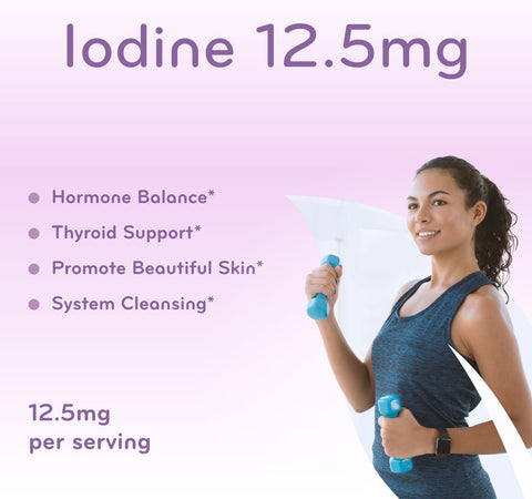 High Potency Potassium Iodine Supplement - Potassium Iodide USP and Free Iodine Capsules 12.5mg Precise Dosage Blend - Capsule Alternative to Lugol's Supplement for Thyroid Energy & Immunity (3 Month)