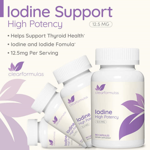 High Potency Potassium Iodine Supplement - Potassium Iodide USP and Free Iodine Capsules 12.5mg Precise Dosage Blend - Capsule Alternative to Lugol's Supplement for Thyroid Energy & Immunity (3 Month)
