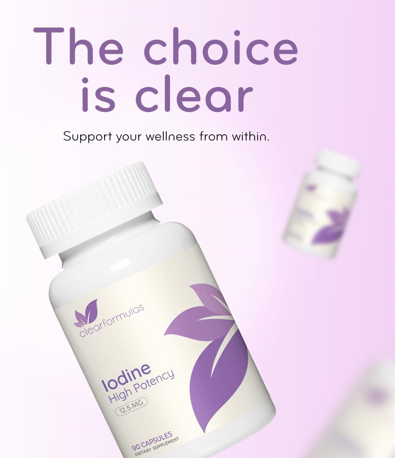 High Potency Potassium Iodine Supplement - Potassium Iodide USP and Free Iodine Capsules 12.5mg Precise Dosage Blend - Capsule Alternative to Lugol's Supplement for Thyroid Energy & Immunity (3 Month)