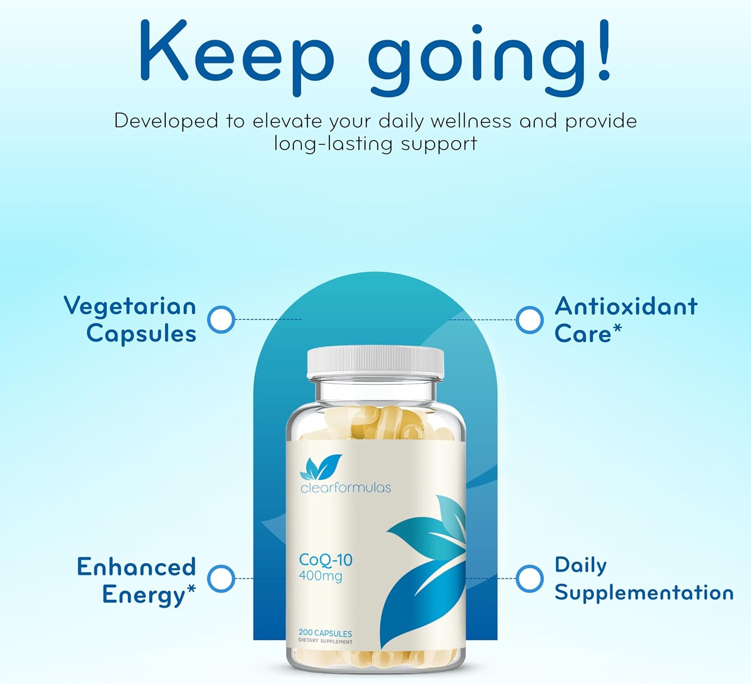 Quick Absorption CoQ10 400mg Capsules - Coenzyme Q10 400mg Potent Antioxidant for Heart Energy and Aging Support - High Stability CoQ10 Ubiquinone Capsules - Made in a cGMP US Lab (200 Servings)