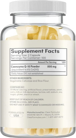 Extra Strength CoQ10 800mg - Quick Absorption Coenzyme Q10 800mg Potent Antioxidant for Heart Energy and Aging Support - High Stability CoQ10 Ubiquinone Caps - Made in a cGMP US Lab (100 Servings)