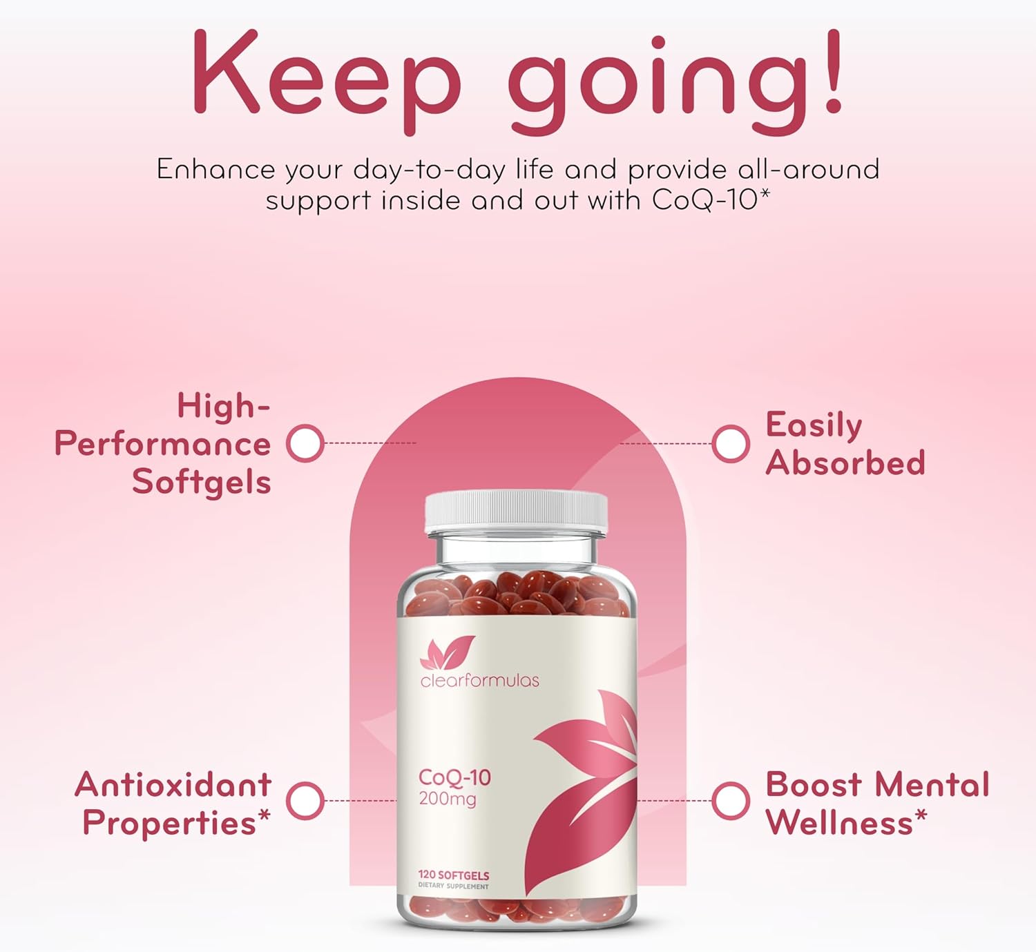 CoQ10 200mg Softgels - Quick Absorption Coenzyme Q10 200mg Potent Antioxidant for Heart Energy and Aging Support - High Stability CoQ10 Ubiquinone Soft Gels - Made in a cGMP US Lab (60 Servings)
