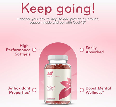 CoQ10 200mg Softgels - Quick Absorption Coenzyme Q10 200mg Potent Antioxidant for Heart Energy and Aging Support - High Stability CoQ10 Ubiquinone Soft Gels - Made in a cGMP US Lab (60 Servings)