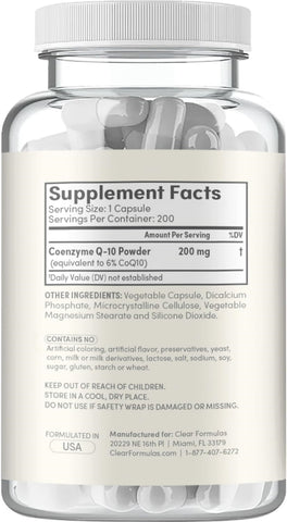 Quick Absorption CoQ10 200mg - Coenzyme Q10 200mg Potent Antioxidant for Heart Energy and Aging Support - High Stability CoQ10 Ubiquinone Capsules - Made in a cGMP US Lab (200 Servings)