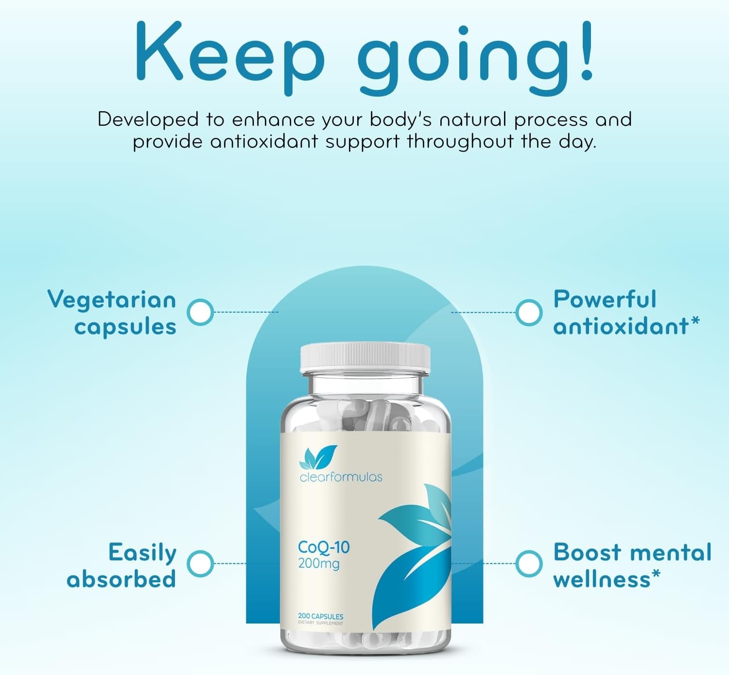 Quick Absorption CoQ10 200mg - Coenzyme Q10 200mg Potent Antioxidant for Heart Energy and Aging Support - High Stability CoQ10 Ubiquinone Capsules - Made in a cGMP US Lab (200 Servings)