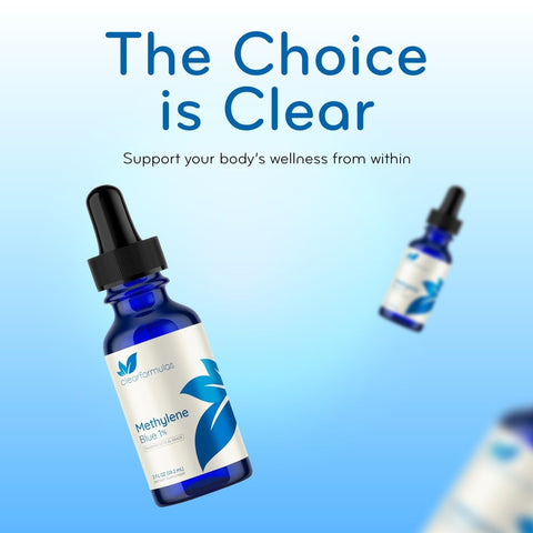 Pharmaceutical Grade Methylene Blue Drops - Pure Methylene Blue 1% in Reverse Osmosis Water Solution for Brain & Cellular Health Support - Formaldehyde & Alcohol-Free - Made in cGMP Facility (2 Fl Oz)