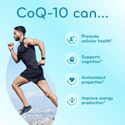 Quick Absorption CoQ10 200mg - Coenzyme Q10 200mg Potent Antioxidant for Heart Energy and Aging Support - High Stability CoQ10 Ubiquinone Capsules - Made in a cGMP US Lab (60 Servings)