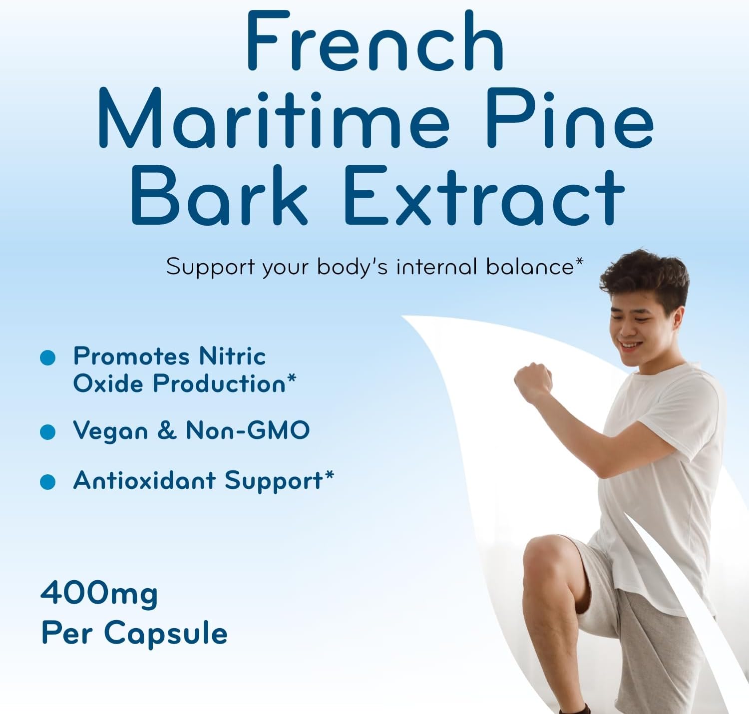 French Maritime Pine Bark Extract Capsules - Antioxidant French Pine Bark Extract Support Nitric Oxide and Testosterone for Men with 95% PACs & BioPerine for Enhanced Absorption (200 Servings)