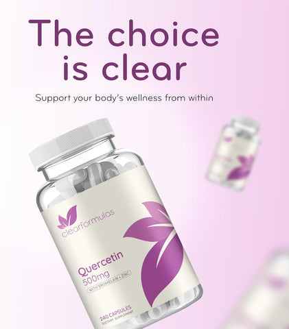 ClearFormulas Quercetin 1000mg Per Serving with Bromelain and Zinc Supplement 240 Capsules Quercetin Dihydrate