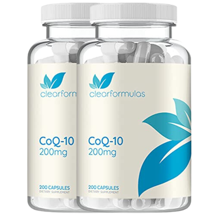 Clear Formulas Pure CoQ10 200mg 200 Capsules (2 Pack) Supports Heart Health & Helps Maintain Healthy Blood Pressure