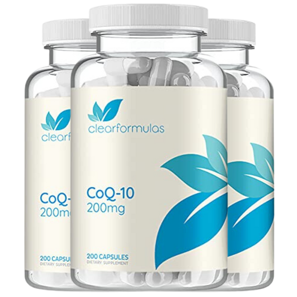 Clear Formulas Pure CoQ10 200mg 200 Capsules (3 Pack) Supports Heart Health & Helps Maintain Healthy Blood Pressure