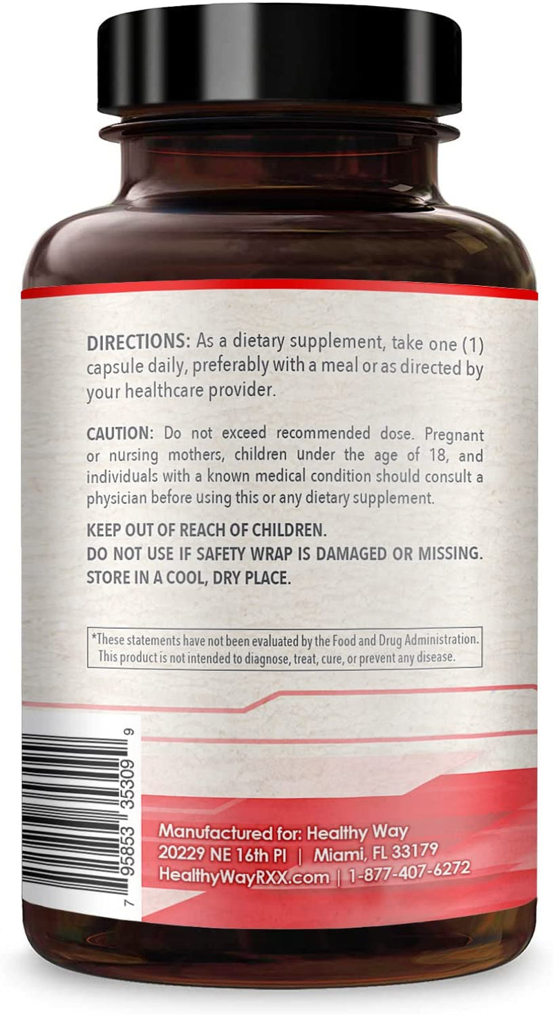 Quercetin 500mg directions and caution label on back of bottle.