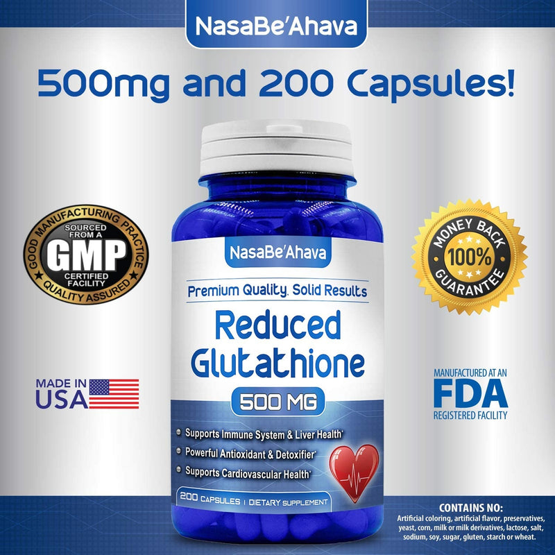 Glutathione 500 mg - 200 Capsules