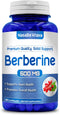 Front of NasaBe'Ahava Berberine 500mg dietary supplement bottle.