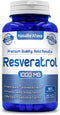 Front of NasaBe'Ahava Resveratrol 1000mg dietary supplement bottle.