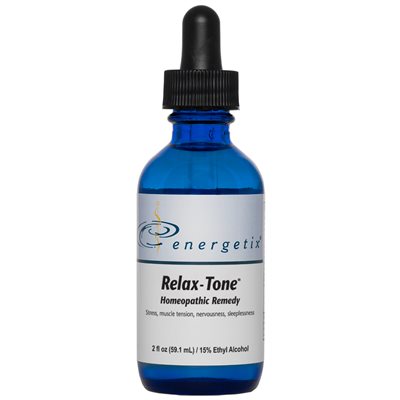 Front of Energetix Relax Tone Homeopathic Remedy bottle.
