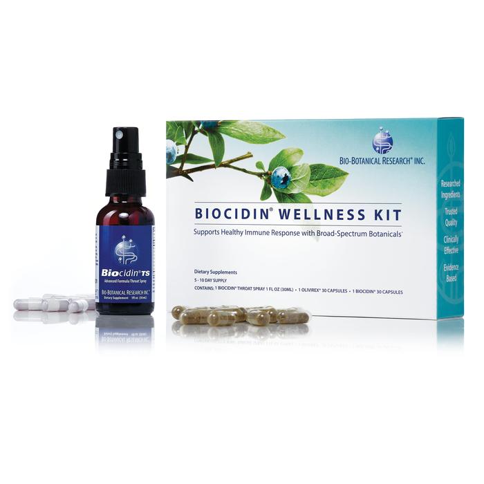 Front of Biocidin Wellness Kit and bottle.