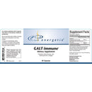 Energetix Galt-Immune dietary supplement facts, ingredients and caution label.