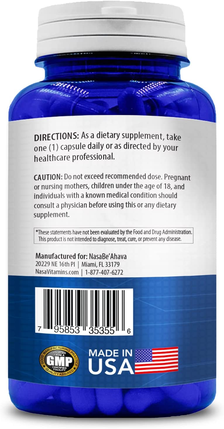 Astragalus 500mg directions, caution and manufacturer label on back of bottle.