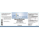Energetix BoswelliaZyme Complex supplement facts, ingredients, warnings and directions label.