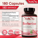Berberine - 500 mg - 180 Capsules