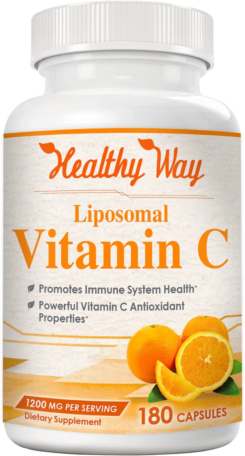 Front of Healthy Way Liposomal Vitamin C dietary supplement bottle.