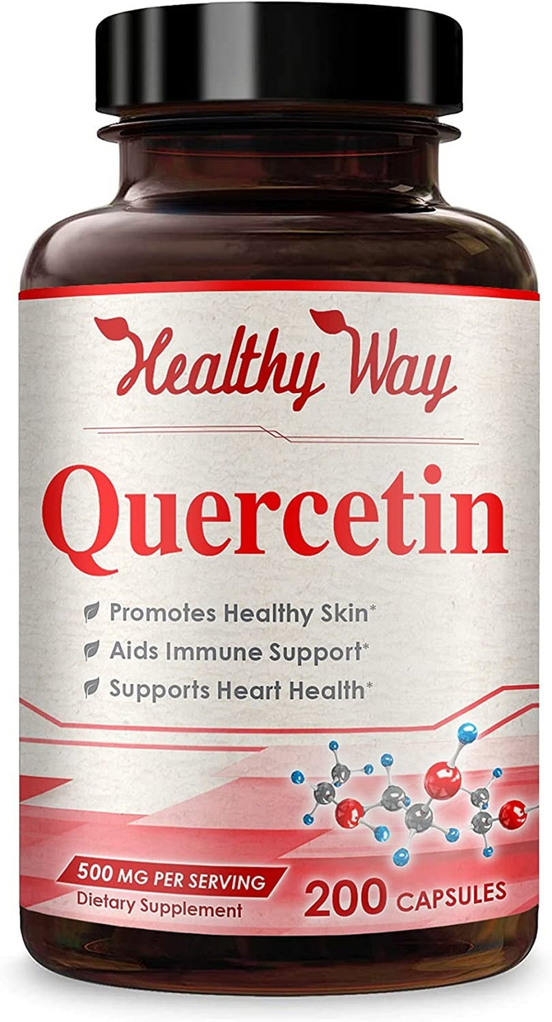 Front of Healthy Way Quercetin dietary supplement bottle.