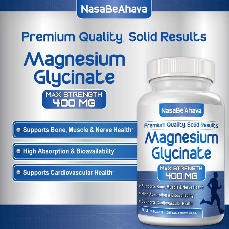 Magnesium Glycinate - 400 mg - 180 Capsules