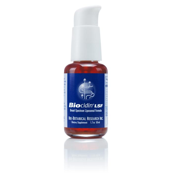 Front of Biocidin LSF Broad-Spectrum Liposomal Formula bottle.