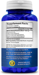 Phosphatidylserine 1000mg supplement facts, manufacturer and ingredients label on back of bottle.