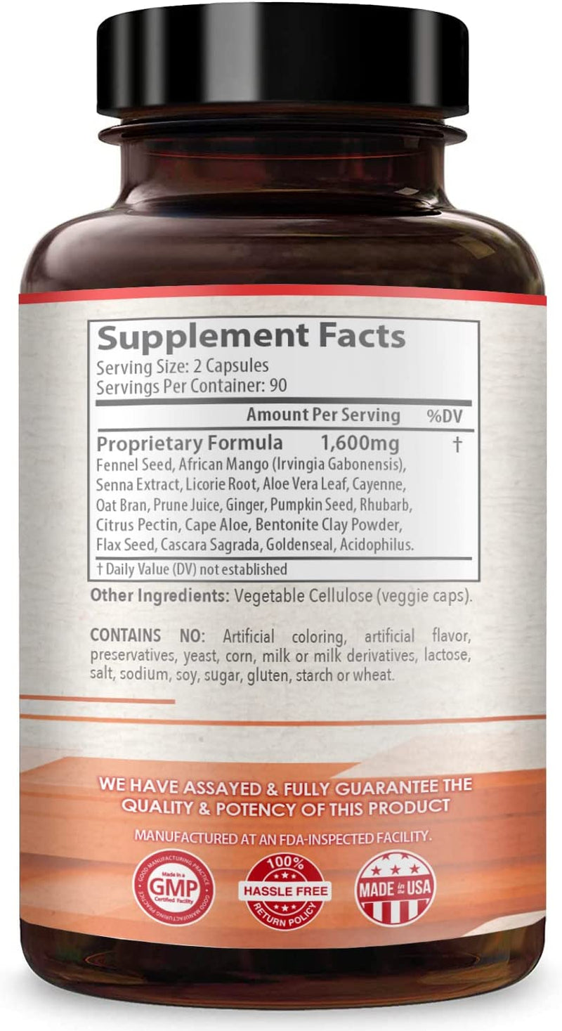 African Mango 1600 mg 180 capsules supplement facts and ingredients label