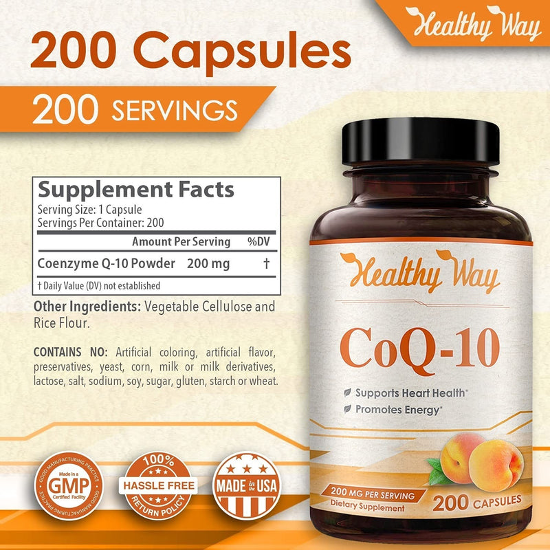 CoQ10 - 200 mg - 200 Capsules