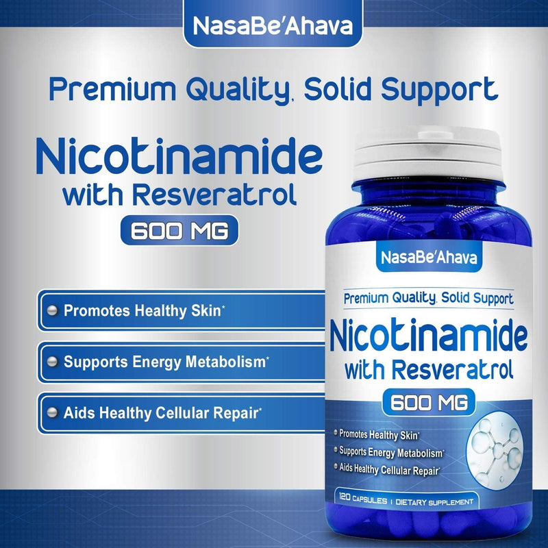 Nicotinamide with Resveratrol - 600 mg - 120 Capsules
