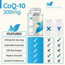 Clear Formulas Pure CoQ10 200mg 200 Capsules Supports Heart Health & Helps Maintain Healthy Blood Pressure