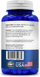 Glutathione 500mg directions and warning label on back of bottle.