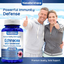 Older couple smiling and giving a thumbs up after taking Echinacea and Goldenseal which helps with powerful immunity defense.