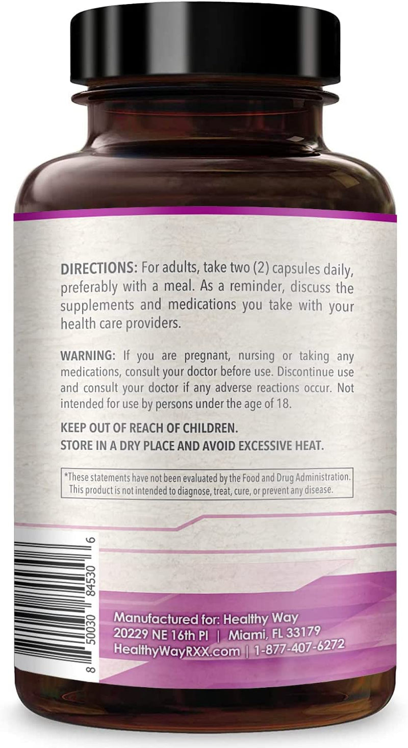 Resveratrol directions and warning label on back of bottle.